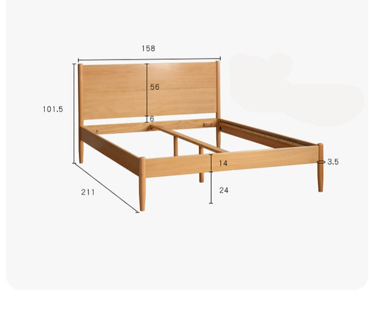 Beech solid wood Bed simple boys and girls<