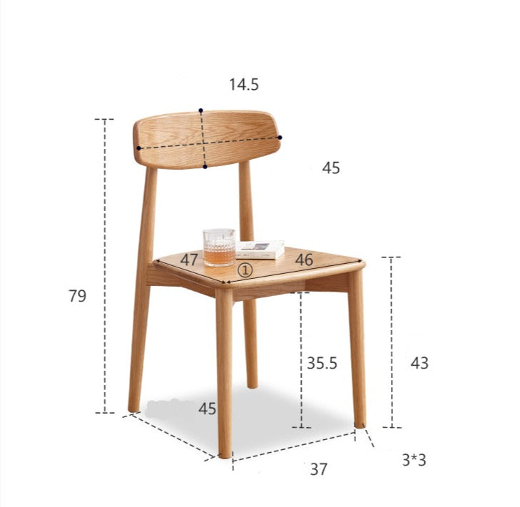 Black Walnut, Ash, Oak, Beech Solid Wood, Solid Rubberwood Dining Chair 4pcs Set