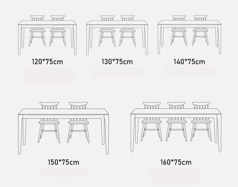 Oak, Ash Solid Wood Dining Table With Rock Slab Surface