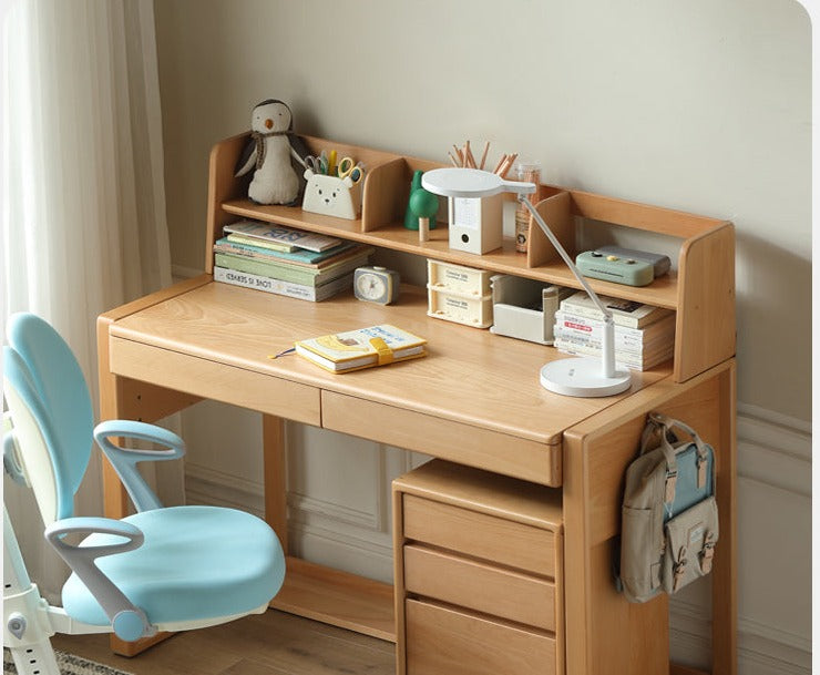 Beech Solid Wood Desk Can Be Lifted and Adjusted