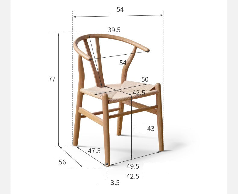 Ash Solid Wood Rope Wishbone Chair