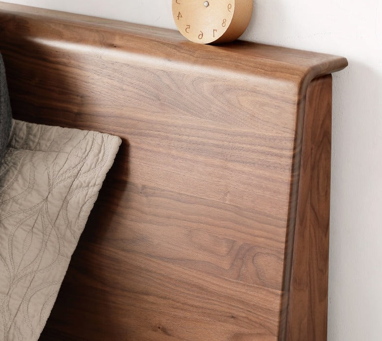 Bed black walnut solid wood