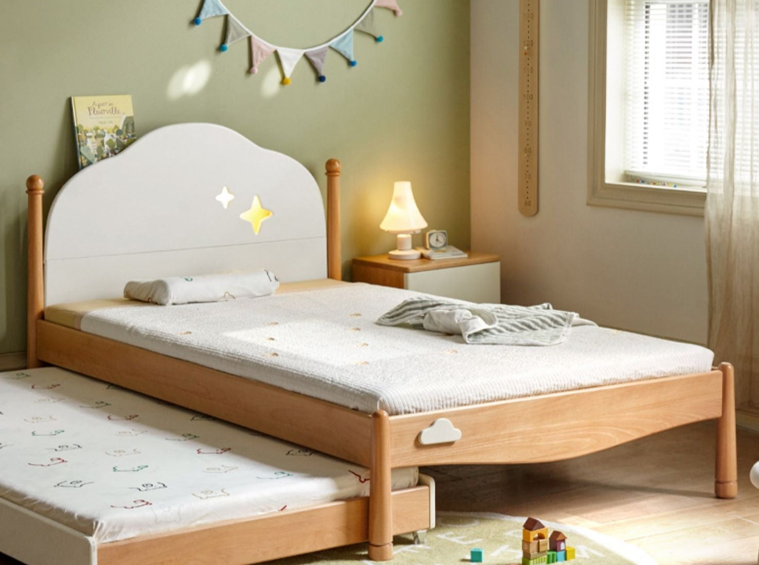 Beech solid wood Kids bed multi-functional bunk bed<