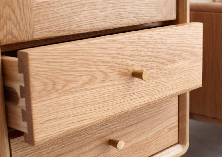 Oak, Beech Solid Wood Nordic Side Cabinet
