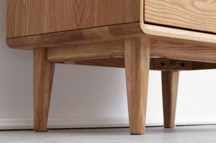 Oak, Beech Solid Wood Nordic Side Cabinet