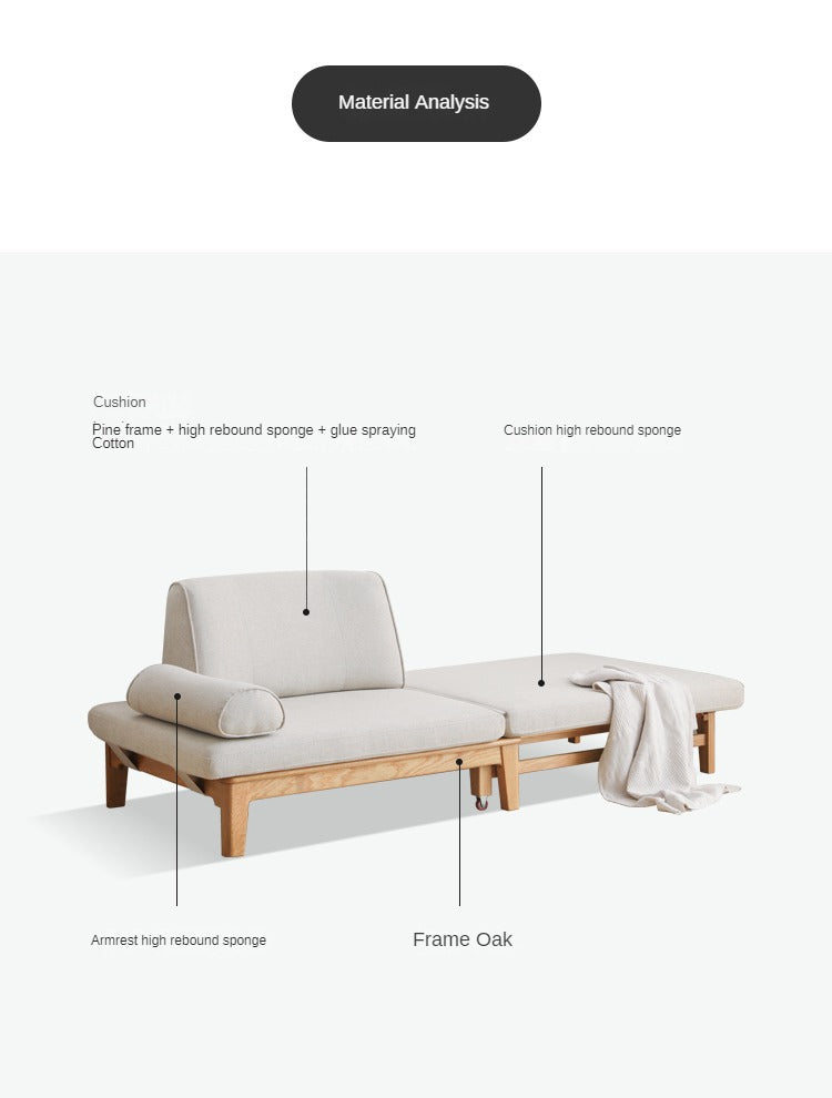 Sitting-bed foldable sofa Oak solid wood"