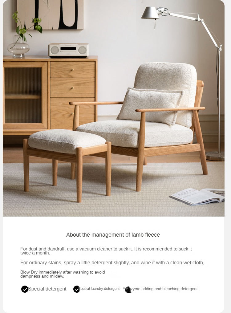 Oak Solid Wood Fabric or Leather Armchair