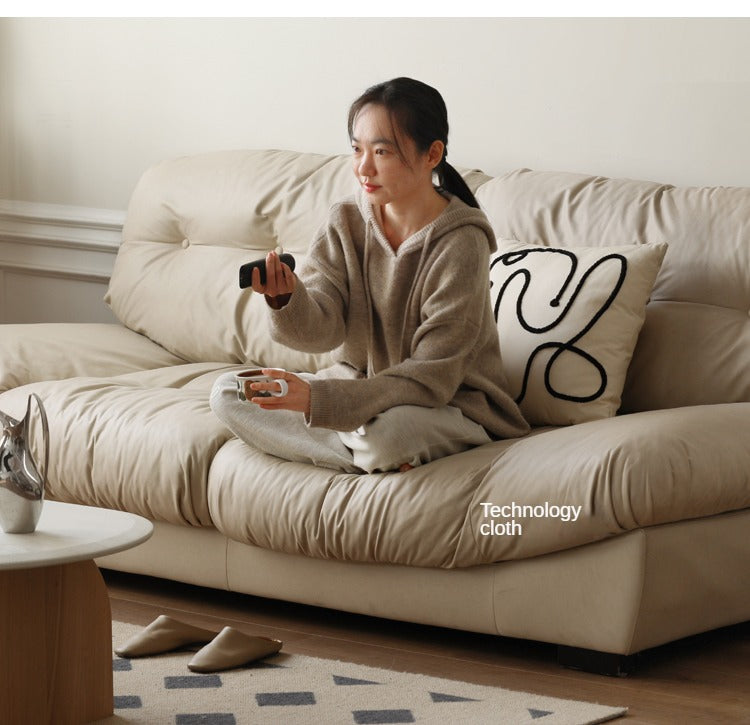 Fabric Italian Style Cloud Sofa With Russian Birch Wood Frame