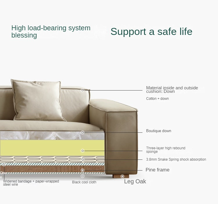 Luxury Сow Leather Sofa, Technical Fabric Sofa.