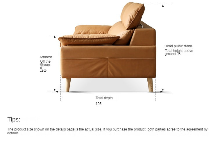 Technology Fabric Sofa with Adjustable Headrest.