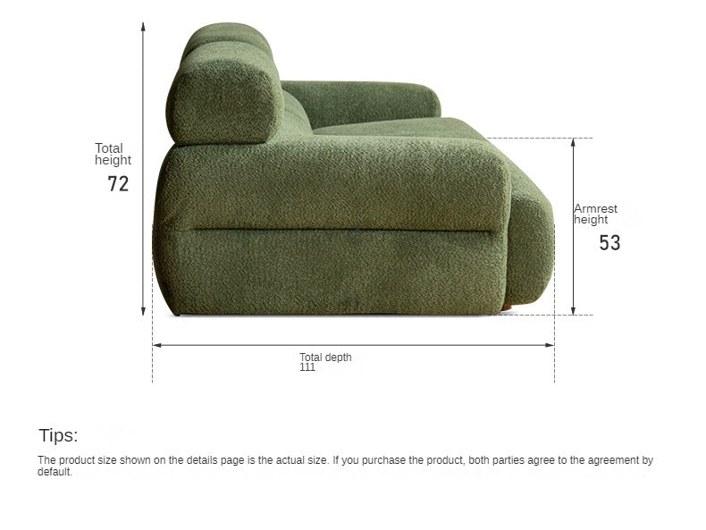 Velvet Three-seat Modular Fabric Sofa.