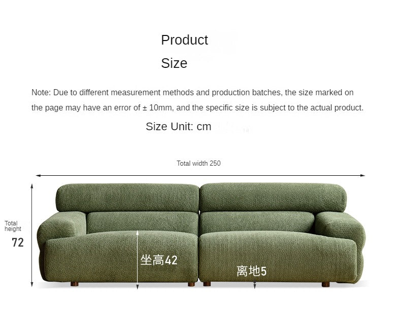 Velvet Three-seat Modular Fabric Sofa.