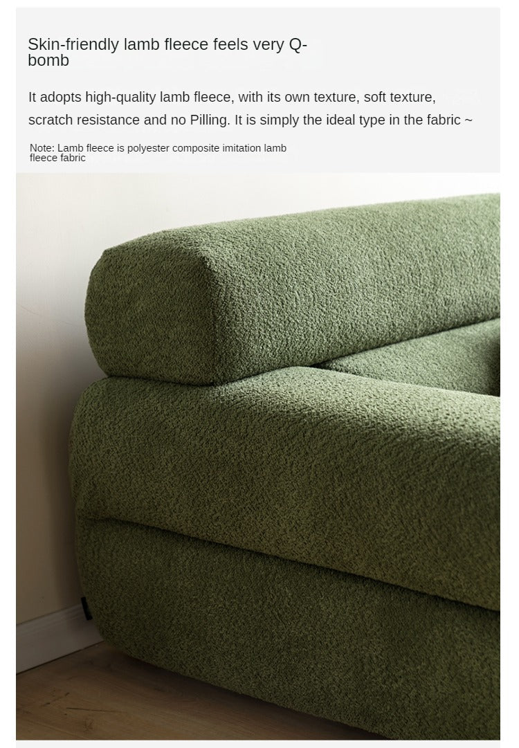 Velvet Three-seat Modular Fabric Sofa.