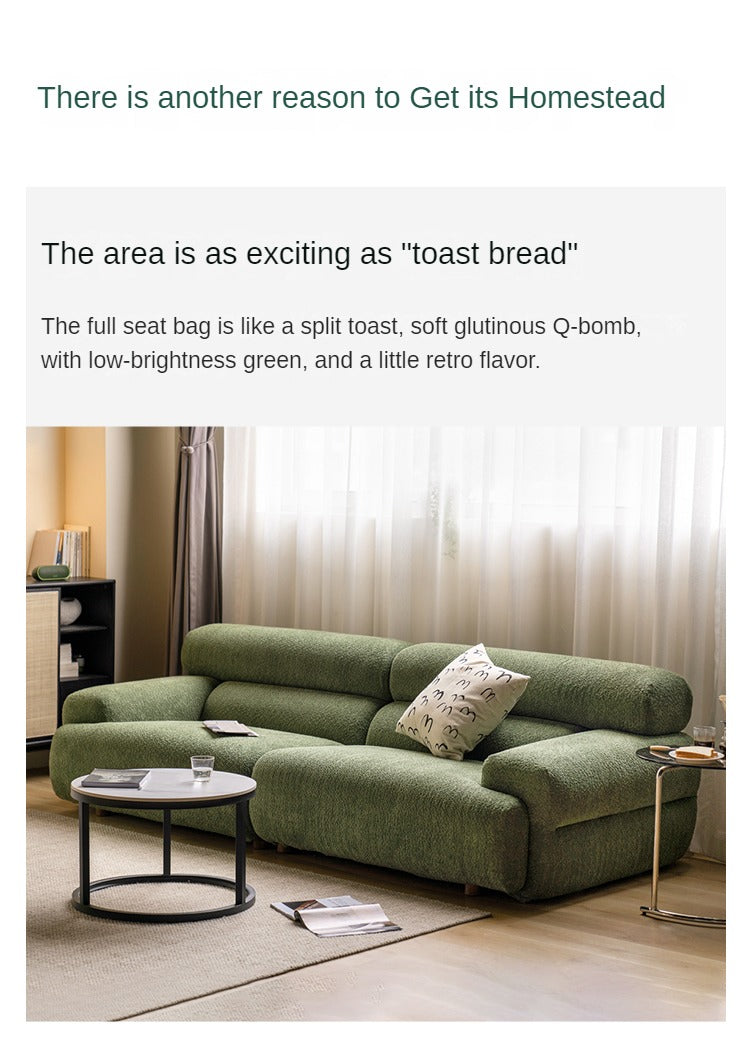 Velvet Three-seat Modular Fabric Sofa.