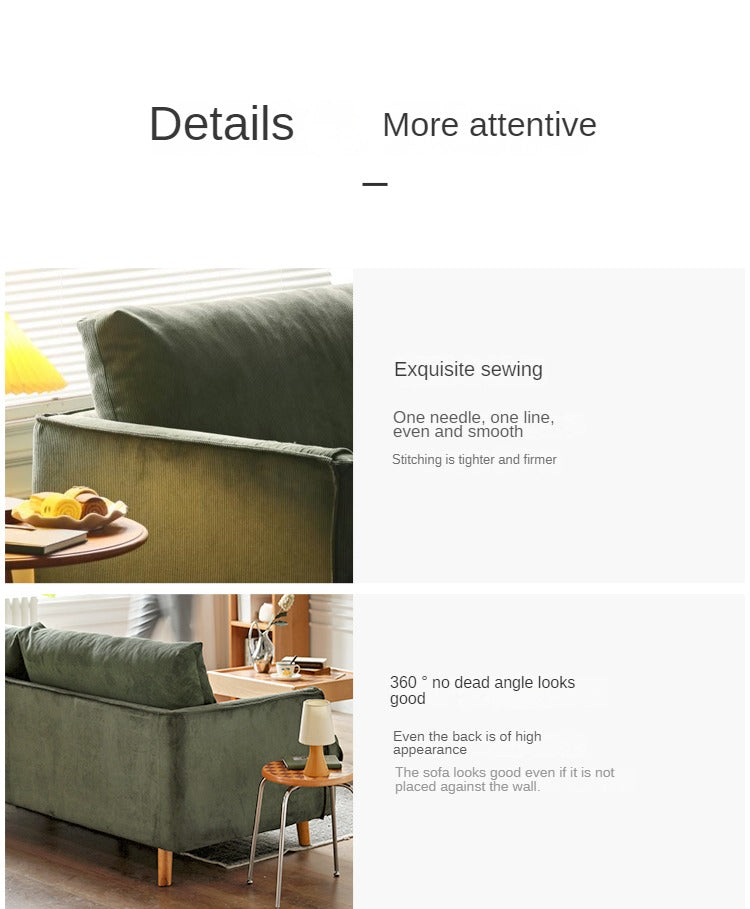 Velvet Retro Straight-row Sofa