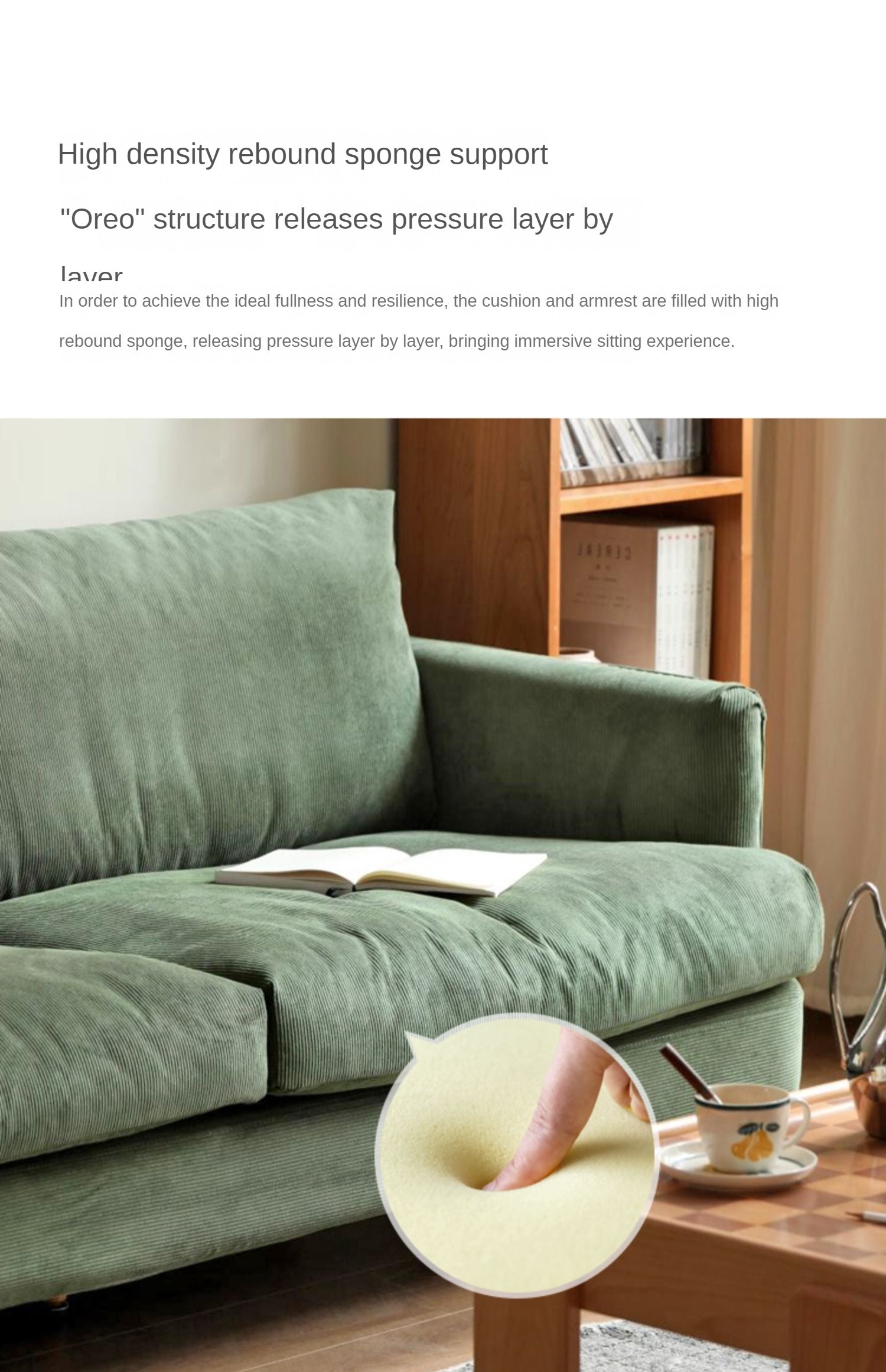 Velvet Retro Straight-row Sofa