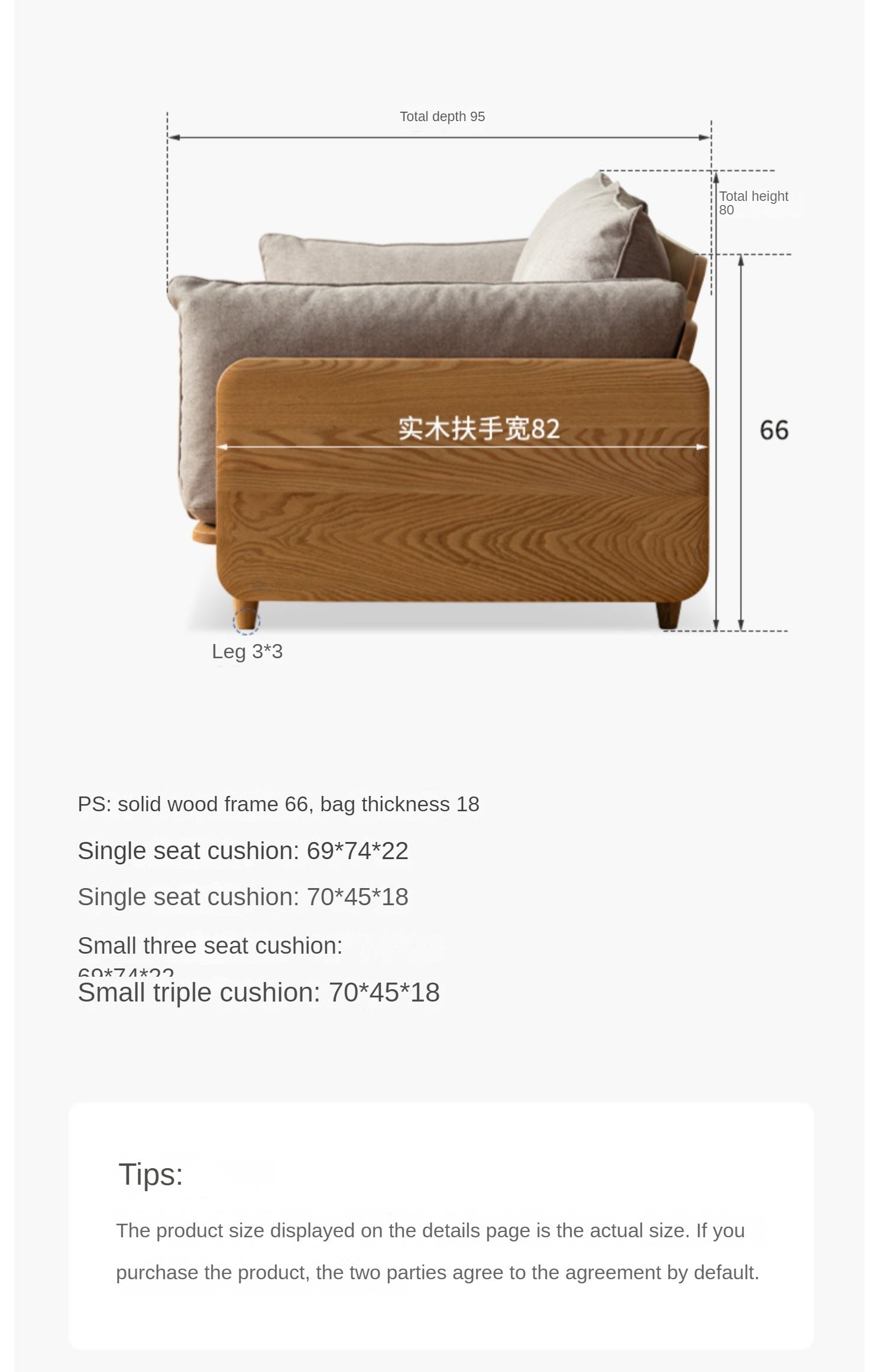 Oak solis wood sofa Genuine Leather , fabric"