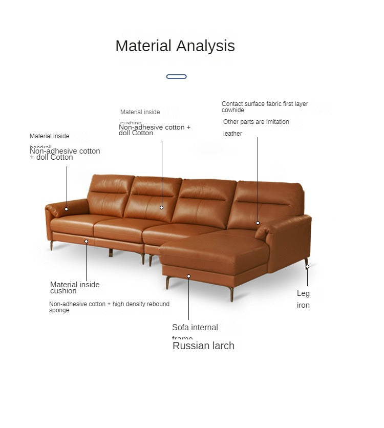 Genuine Leather Italian Normcore Modern Sofa