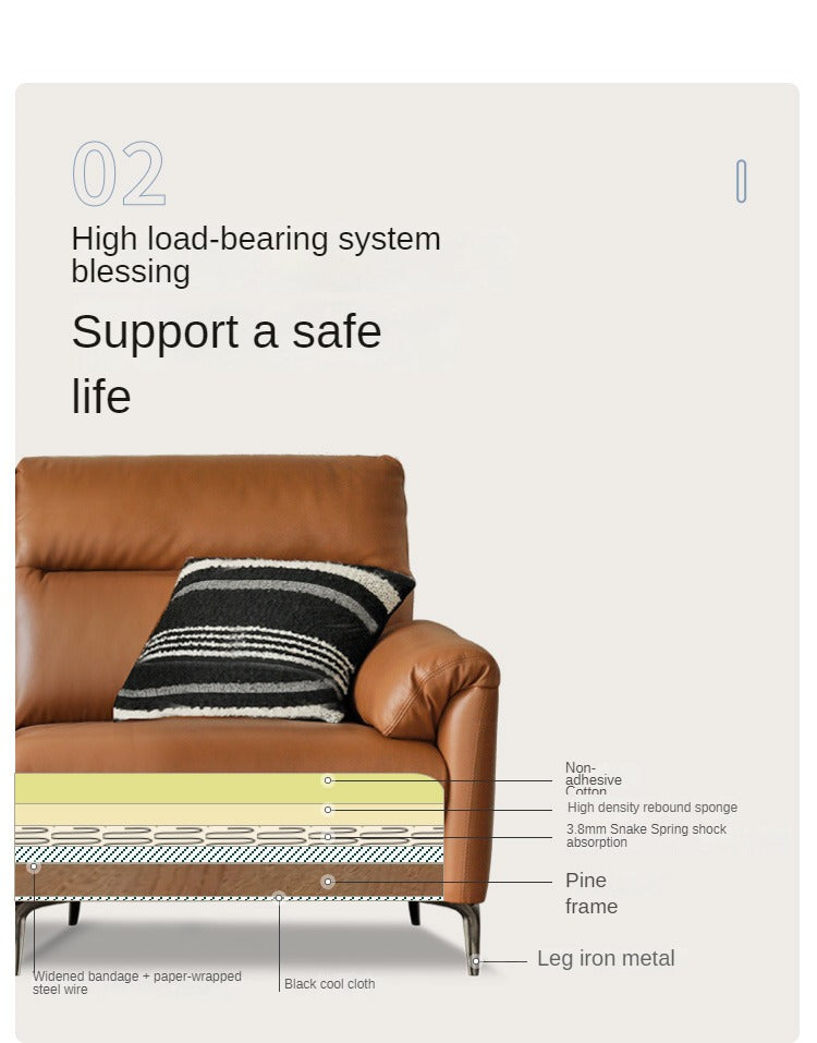 Genuine Leather Italian Normcore Modern Sofa