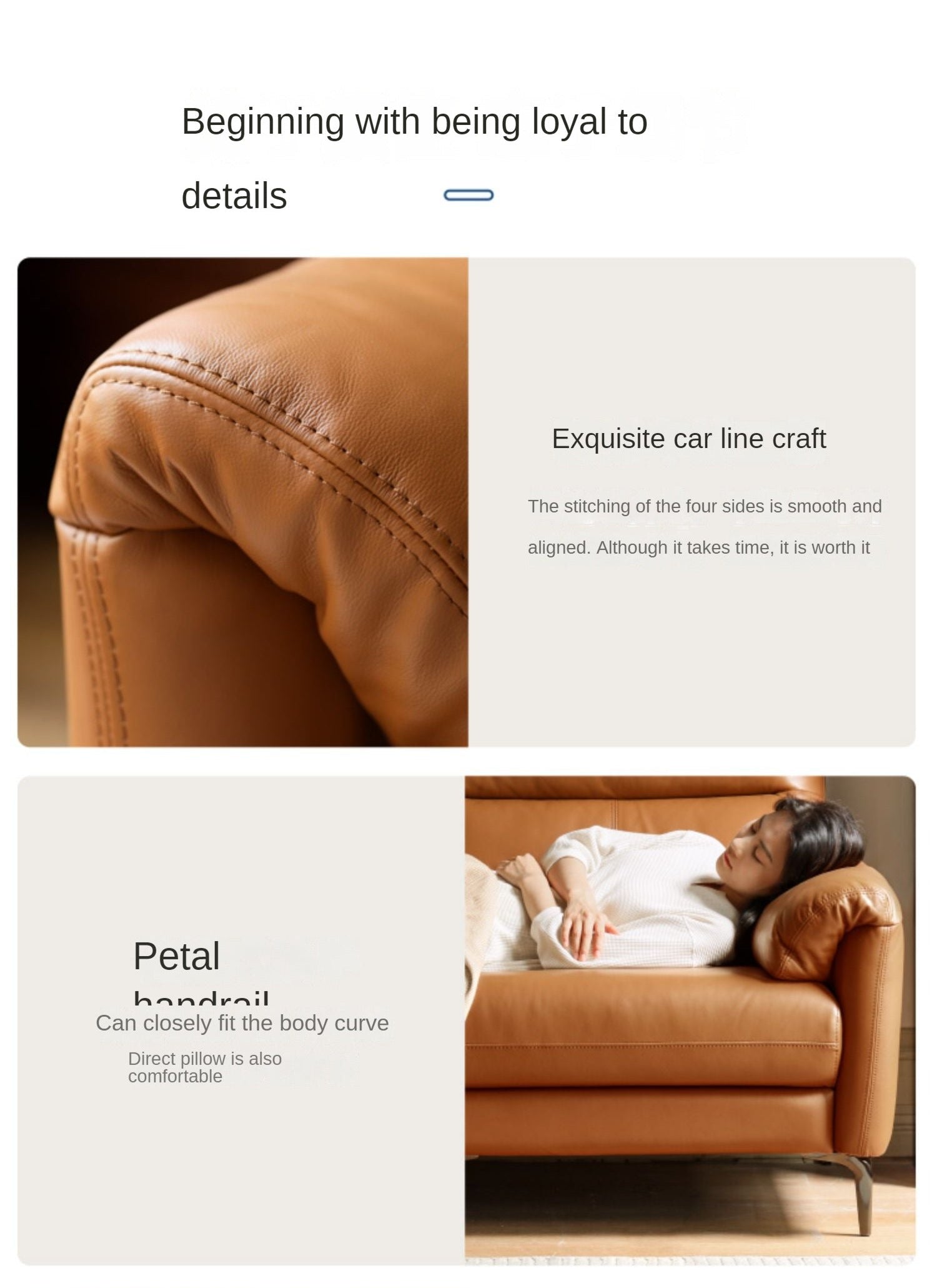 Genuine Leather Italian Normcore Modern Sofa