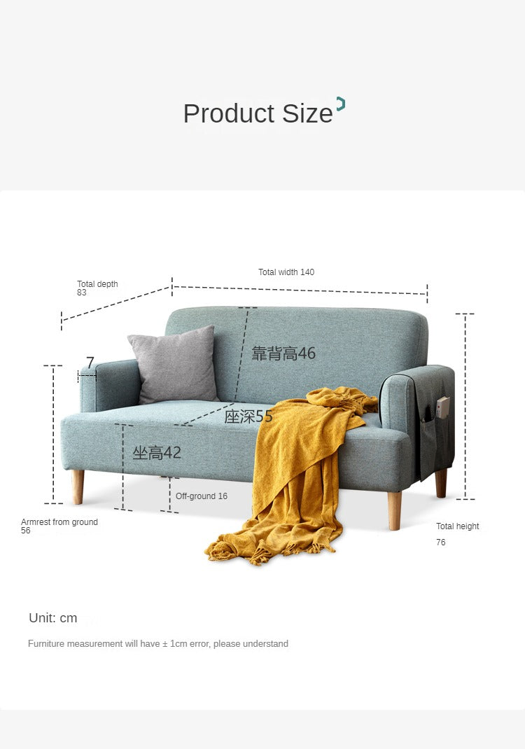 Fabric Double Sofa Scandinavian.
