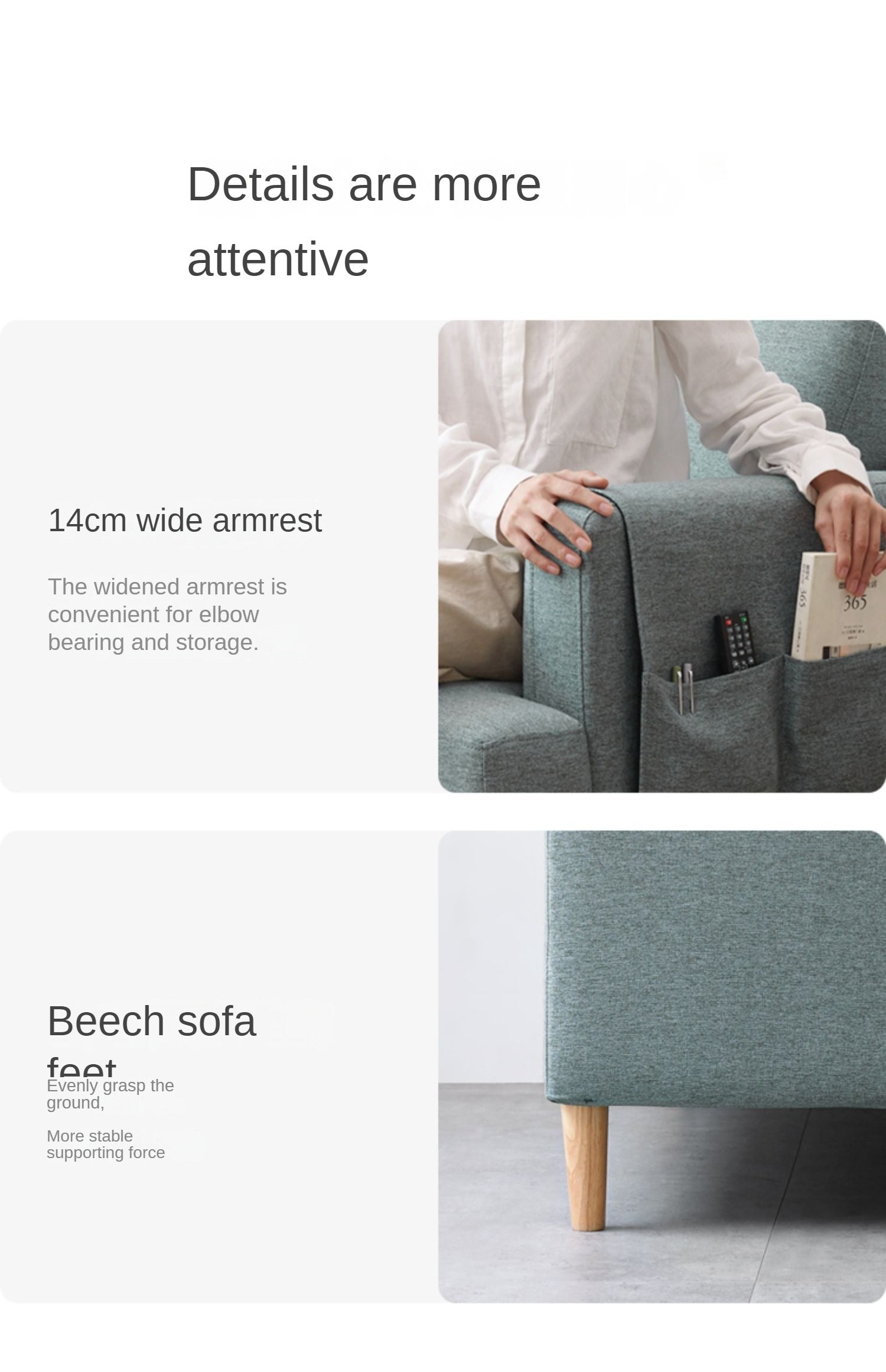 Fabric Double Sofa Scandinavian.
