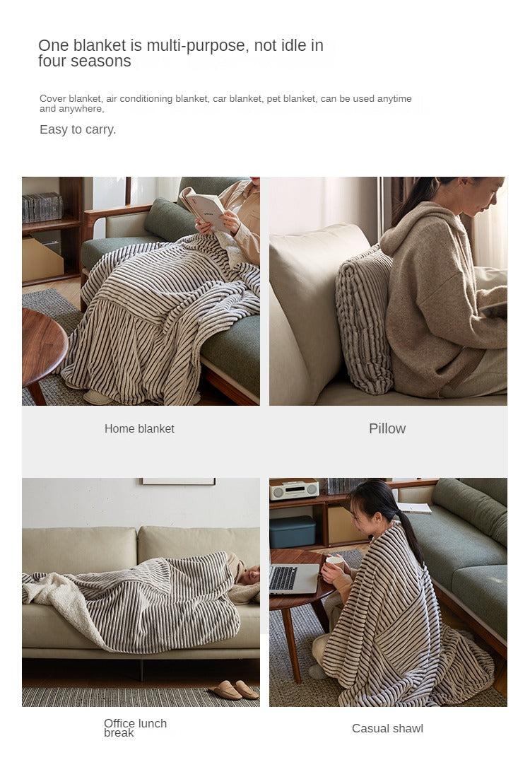 Warm Sheep Pillow Blanket 2-in-1
