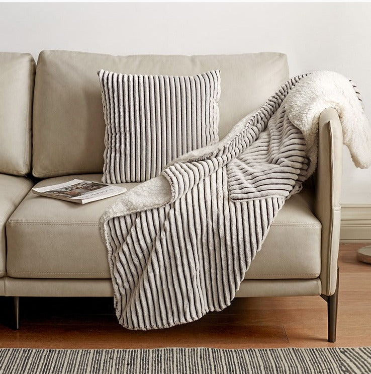 Warm Sheep Pillow Blanket 2-in-1