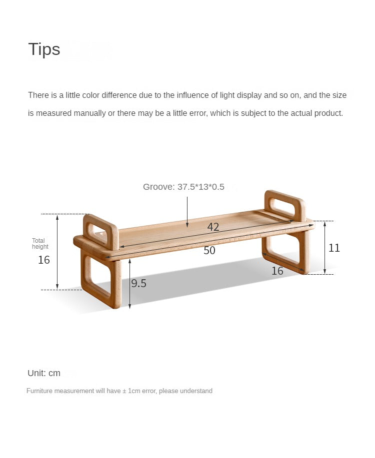 Beech, Acacia Solid Wood Shelf Desktop Storage Rack