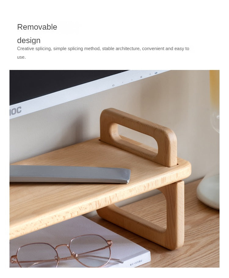 Beech, Acacia Solid Wood Shelf Desktop Storage Rack