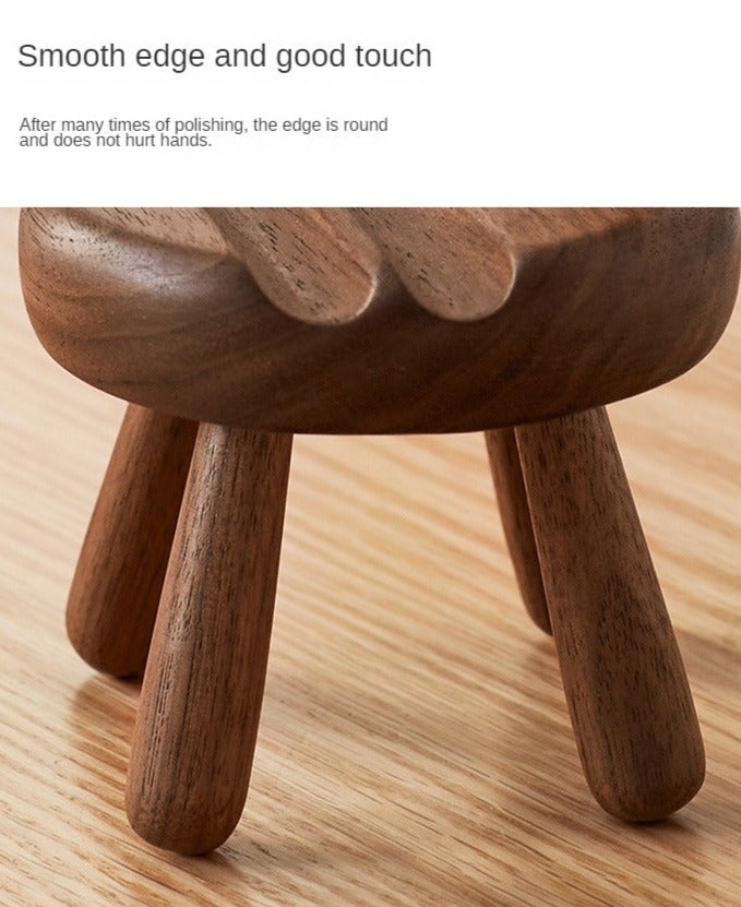 Black Walnut, Beech, Acacia Solid Wood Mobile Phone Holder Rabbit