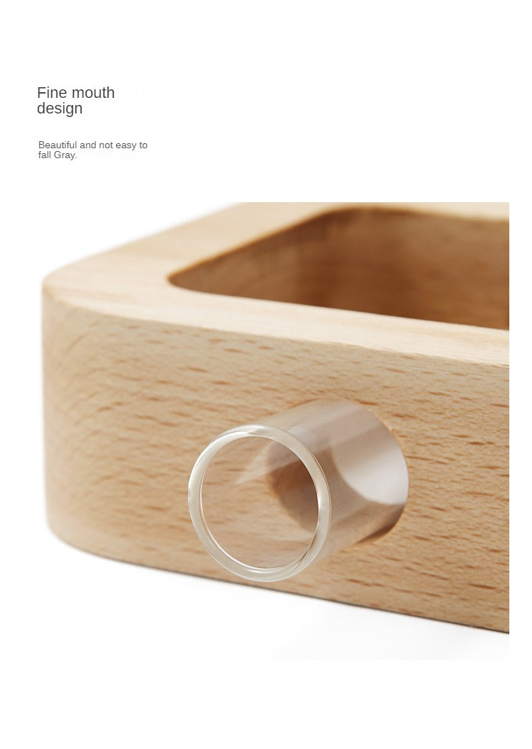 Hydroponic solid wood fine mouth vase"