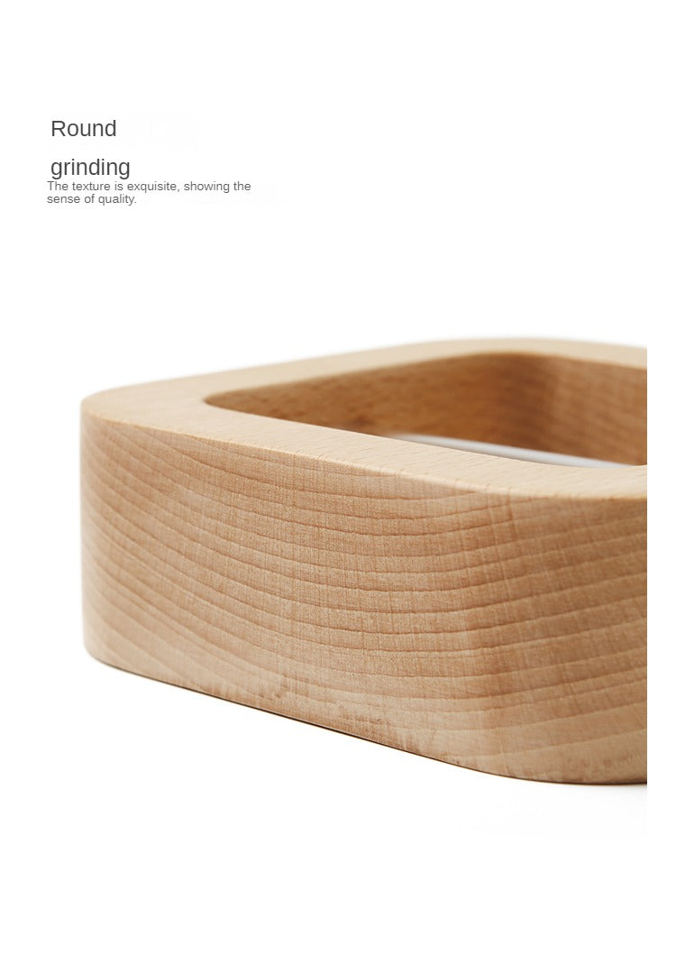 Hydroponic solid wood fine mouth vase"