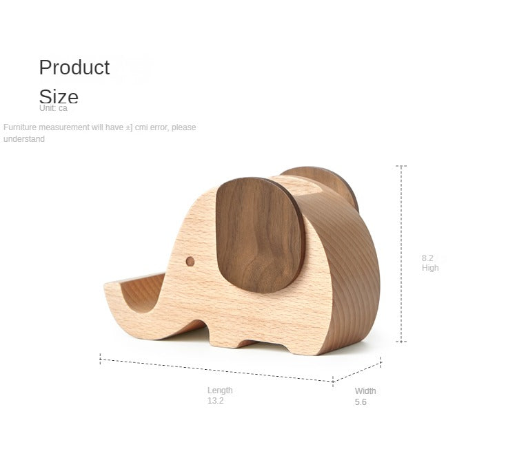 Beech Solid Wood Animal Shape Pen Holder