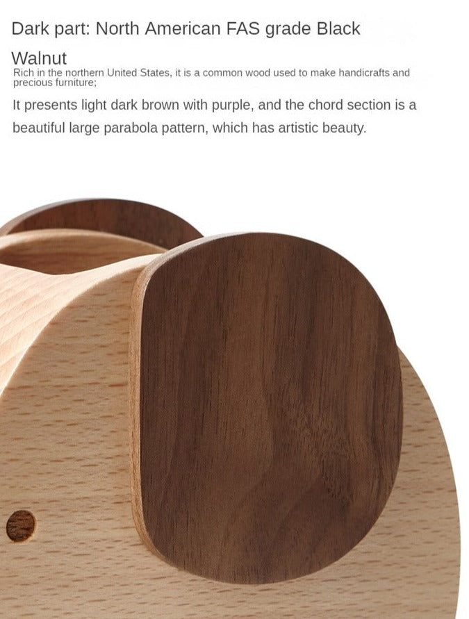 Beech Solid Wood Animal Shape Pen Holder