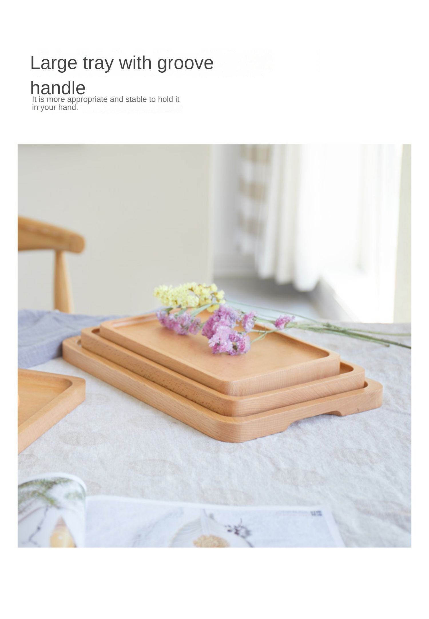 Black Walnut, Beech Solid Wood Wax Oil Fruit Plate Tray