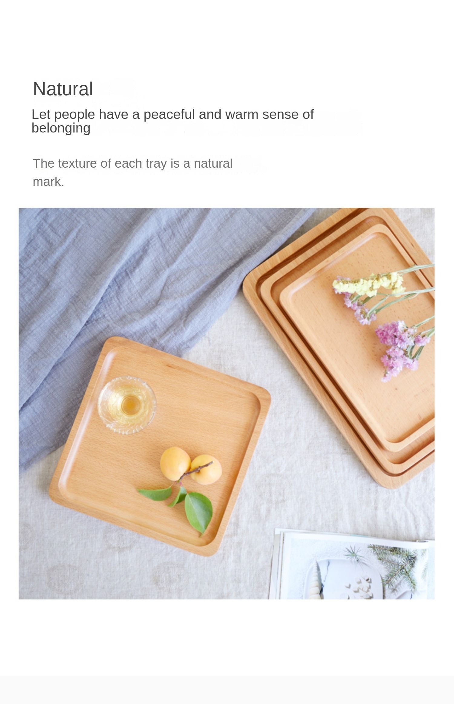 Black Walnut, Beech Solid Wood Wax Oil Fruit Plate Tray
