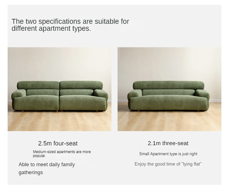 Velvet Three-seat Modular Fabric Sofa.