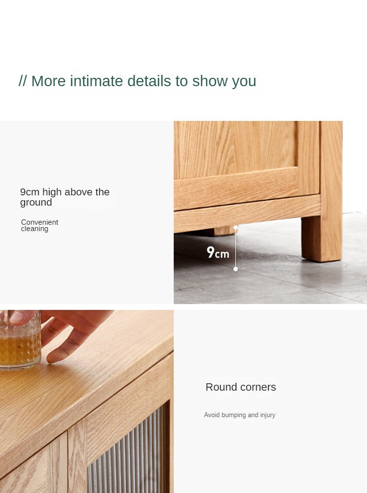 Oak Solid Wood Sideboard Storage Cabinet