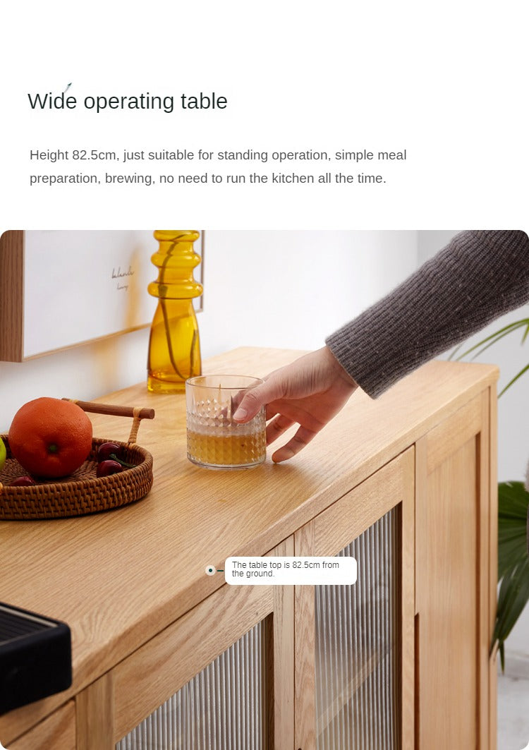 Oak Solid Wood Sideboard Storage Cabinet