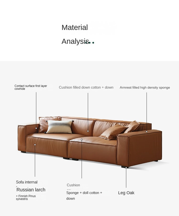 First Layer Cowhide Leather Sofa.