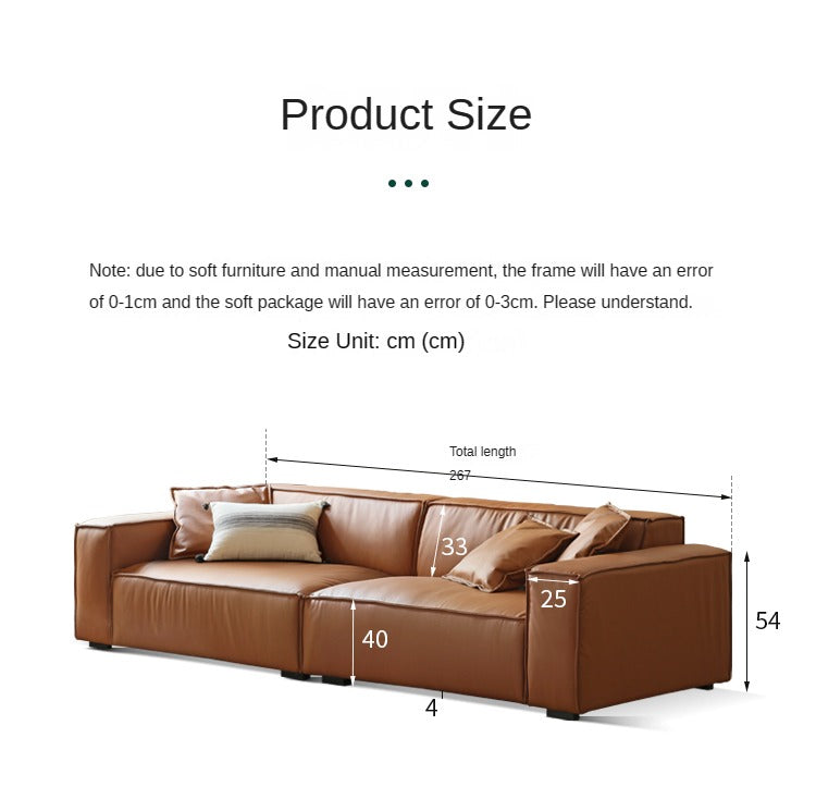 First Layer Cowhide Leather Sofa.