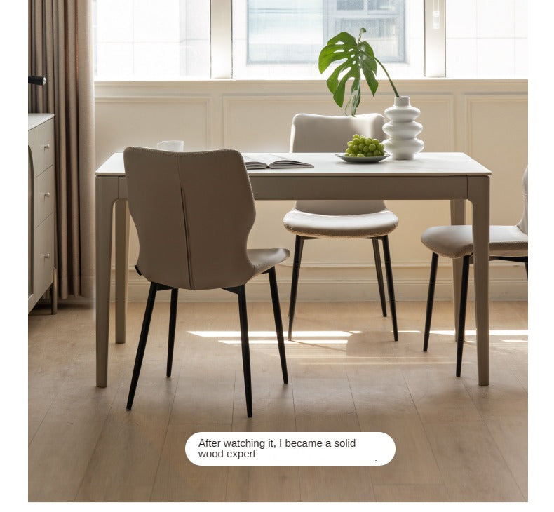 Poplar Solid Wood Light Luxury Slate Dining Table