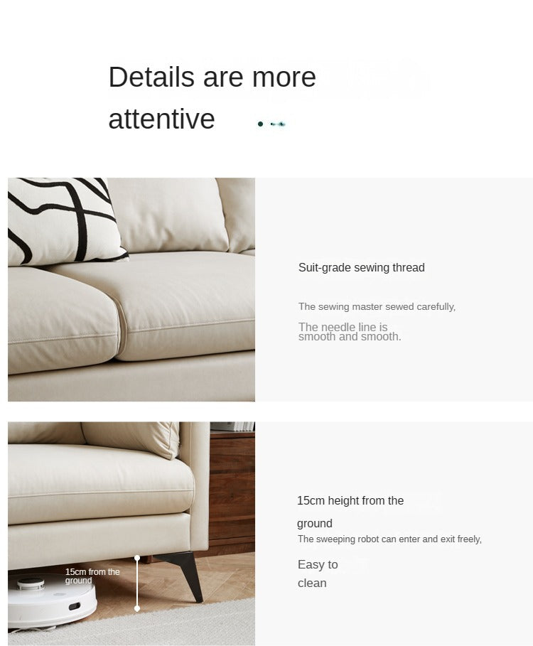 Technology Cloth Glutinous Rice White Sofa.