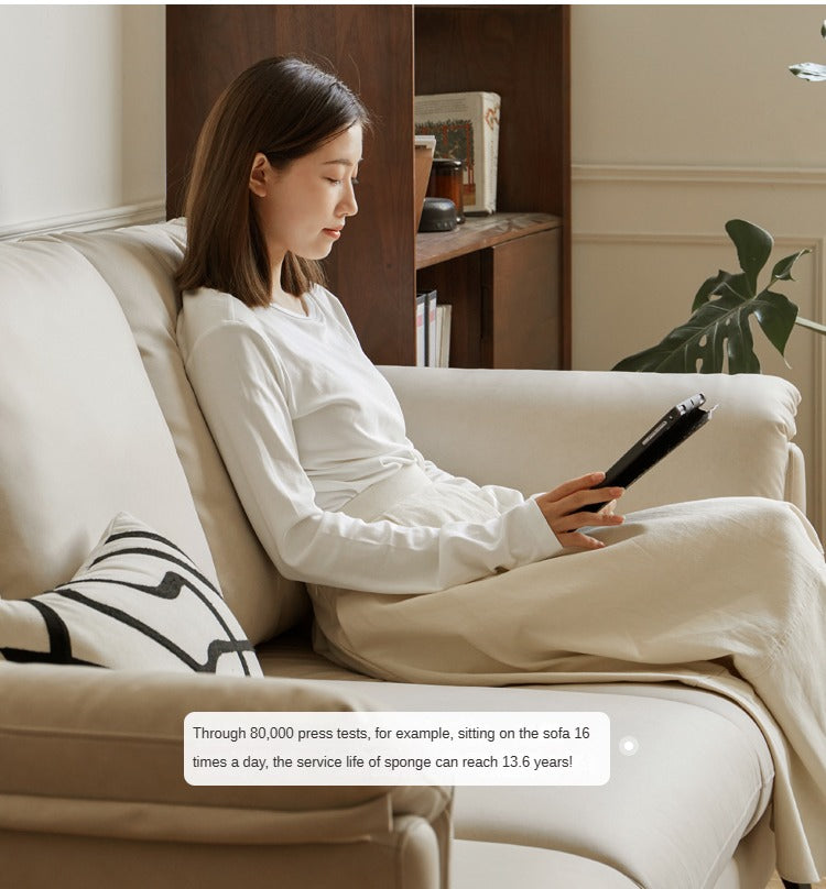 Technology Cloth Glutinous Rice White Sofa.