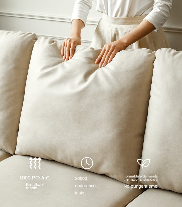 Technology Cloth Glutinous Rice White Sofa.