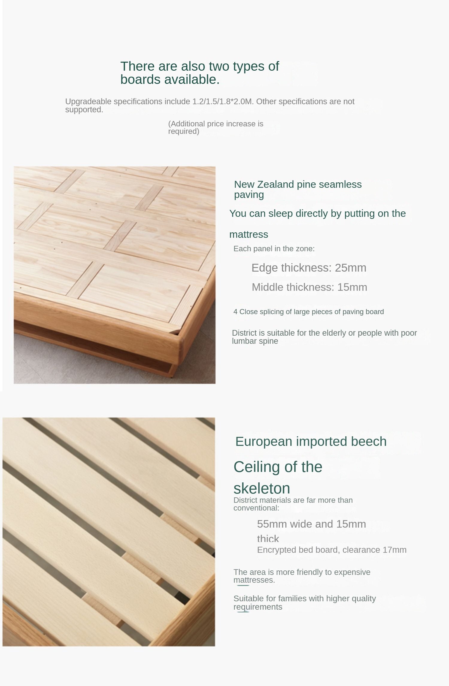 Oak, Beech Solid Wood Windsor Bed