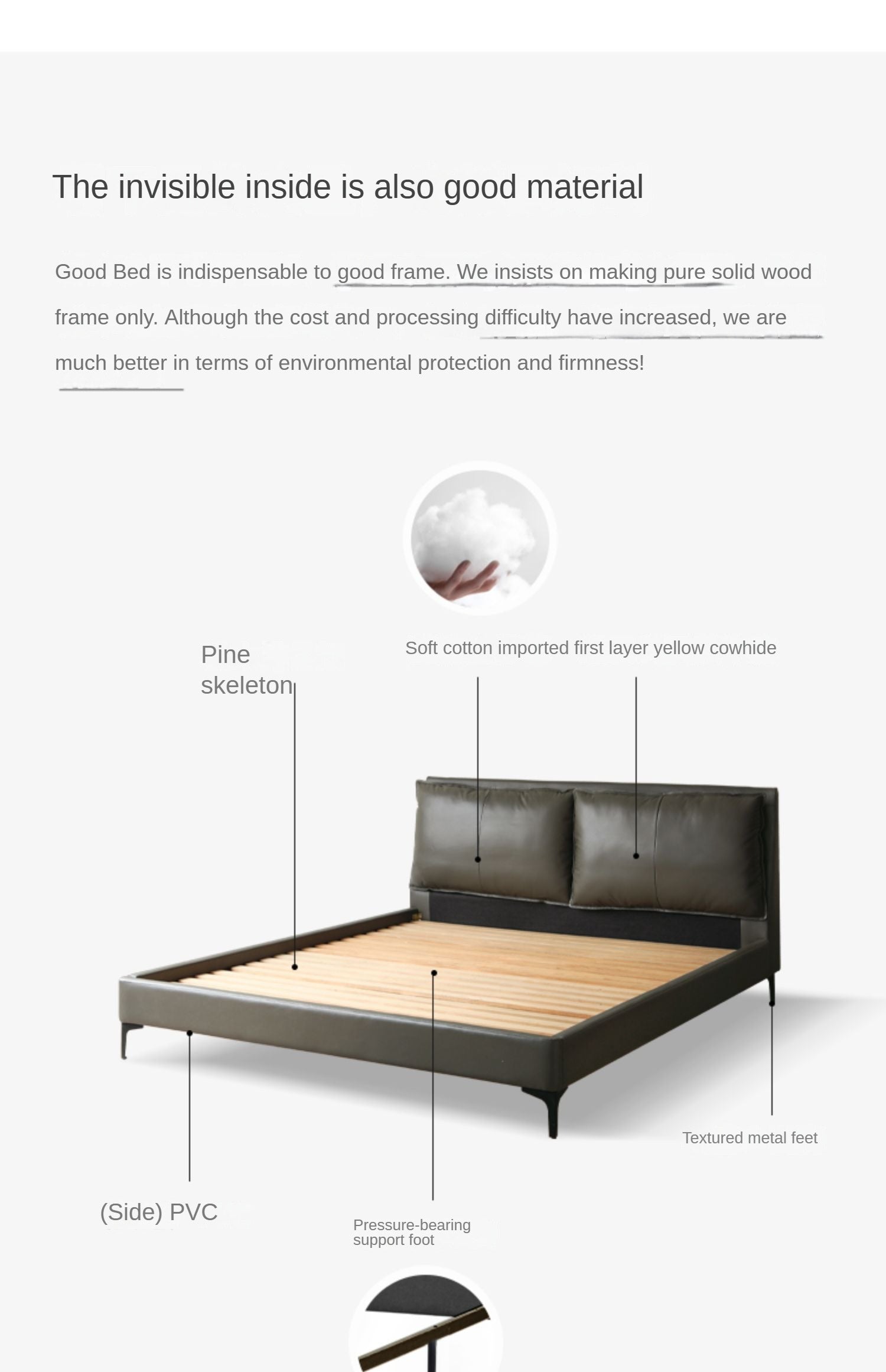 Premium Yellow Cowhide Bed