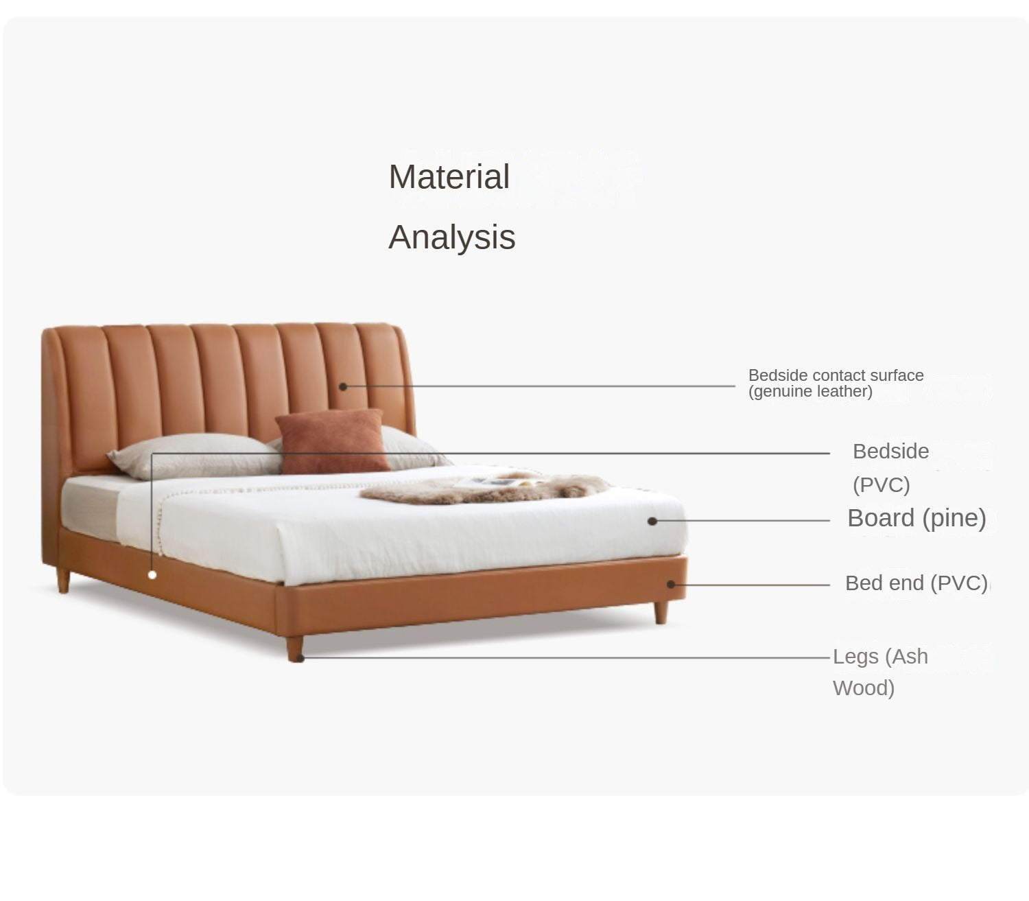 Cow leather bed