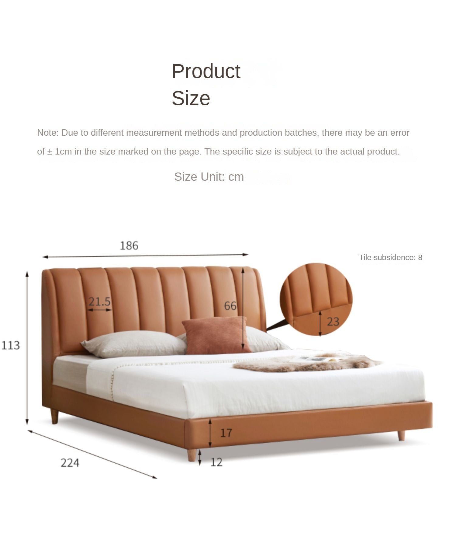 Cow leather bed